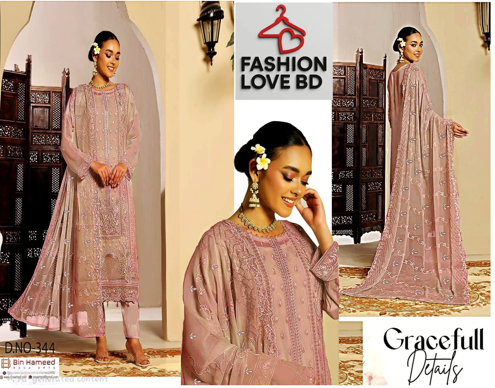 লাক্সারি ফোর পিস (Soft Rose Gold)