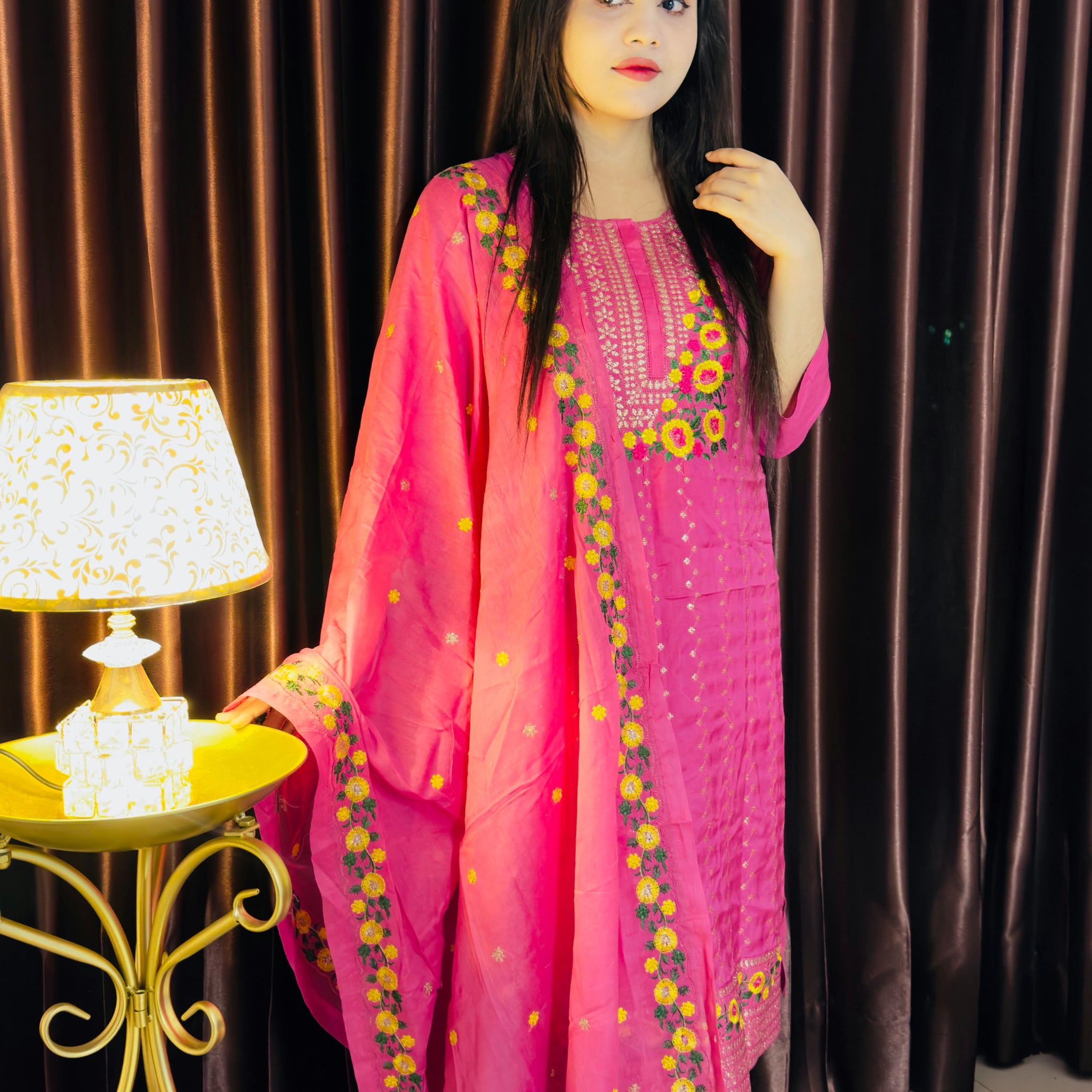 মসলিন কটন থ্রি পিচ